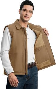 2025 New High Quality <b>Men's</b> Breathable Winter Cotton <b>Fleece</b> <b>Vest</b> Casual OEM Outwear Warm Sleeveless Jackets for Outer Wear - Product Image 2