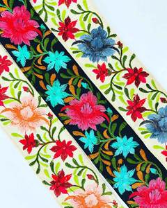Handmade Floral Embroidered Ribbon Trim Luxury Traditional Romantic Sexy Border <b>for</b> Garments & Crafts Fancy Style - Product Image 1