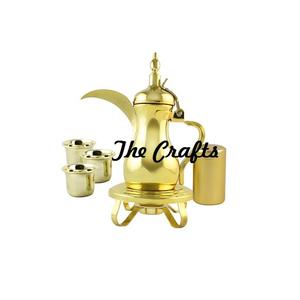 Calentador de tetera de nuevo diseño, calentador Dallah chapado en oro de latón para restaurante y vajilla de fiesta, calentador Dallah - Product Image 1