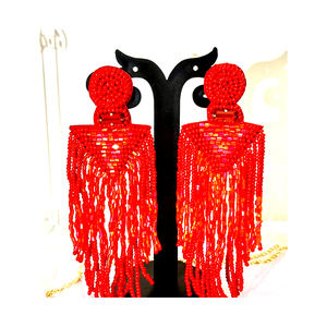 Pendientes de cuentas de colores más vendidos para fiestas de compromiso y ocasiones especiales de festivales, Compra ahora al mejor precio de venta - Product Image 1