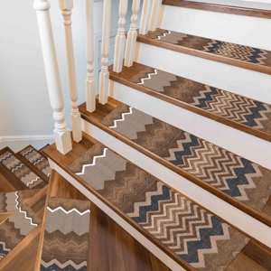 Alfombra Marrón Estampada, Diseño Kilim Moderno, Decoración para Escaleras, Personalizada, Antideslizante, Goblen - Product Image 2