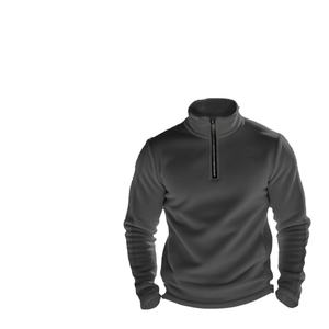 2026 Custom Men's Streetwear Oversized Sweatshirt Stand Collar 1/4 Half Zip Fleece Pullover Print EU Size Cotton Hoodies - Product Image 4