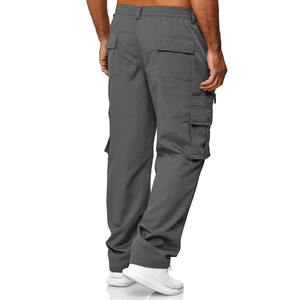 Cómodo pantalón Cargo para hombre, tela de algodón, múltiples bolsillos, Color sólido, aspecto clásico, pantalones para exteriores para hombre - Product Image 2