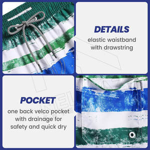 Pantalones cortos de playa con estampado de cintura elástica para hombre, transpirables, vacaciones de verano, ocio, pantalones cortos de pesca para hombre, pantalones cortos informales para hombre - Product Image 2