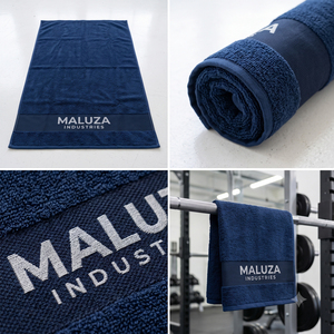 MALUZA INDUSTRIES Serviette de Bain de Luxe Bleue avec Logo Brodé Personnalisé, Serviette de Sport et de Gym à Séchage Rapide, Vente en Gros - Product Image 6