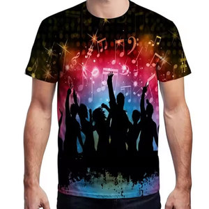 T-shirt personnalisé de haute qualité pour hommes, tenue décontracté en polyester avec impression complète et broderie au design vierge en vente - Product Image 4