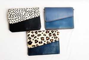 Bolso bandolera Multicolor de cuero genuino reciclado para mujer con estilo, bolso de hombro de cuero de piel con estampado de animales hecho a mano Real - Product Image 2