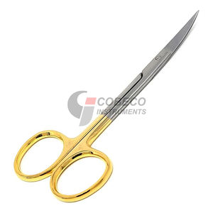 Tijeras Iris de Hojas Curvas, Acero Inoxidable, Precisión Quirúrgica, Punta Fina y Afilada, Instrumento de Microdisección - Product Image 3