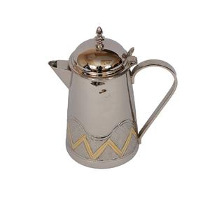 Jarra de agua de latón con acabado plateado con tapa para el hogar y la cocina, agua potable, utensilios de latón, aumenta la inmunidad y la fuerza - Product Image 1