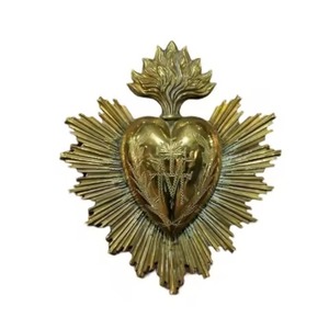 Milagros de Metal con Acabado Antiguo, Sagrado Corazón en Forma de Sol, para Colgar en la Pared, Decorativo - Product Image 3