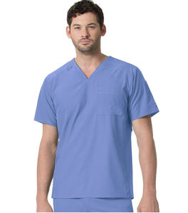 ชุดสครับสีทางการแพทย์สำหรับโรงพยาบาลเครื่องแบบพยาบาลยืดคอวีมีป้ายโลโก้กำหนดเอง - Product Image 5