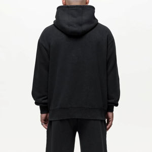 Customized Logo Printed <b>Men's</b> 100% Cotton Fleece Hoodie Heavy Weight Oversized Pullover Winter Style Loose Fit <b>Washed</b> Techniques - Product Image 2