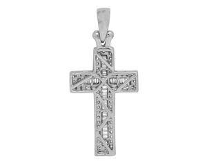 Moissanite religioso redondo y corte Baguette Moissanite Diamond Party Wear Cruz colgante hecho a mano en plata de ley 925 - Product Image 2
