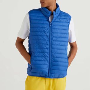 OEM OEM เสื้อโค้ทแขนกุดมีซิปกันน้ำสีพื้นสำหรับผู้ชายเสื้อแจ็คเก็ตบุนวม - Product Image 6