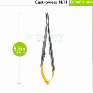 Porte-aiguilles Castroviejo 140 mm en acier inoxydable, pinces de microchirurgie, outil de haute qualité à vendre - Product Image 3