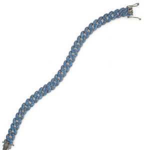 Silver Gourmet Trendy Religious <b>Bracelet</b> with Navy Blue Zircon Stones Gold Plated Zinc Alloy and <b>Copper</b> Ball Shape - Product Image 1