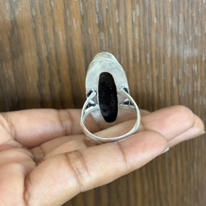 High Quality Natural <b>Black</b> <b>Onyx</b> Gemstones Sterling Silver Plated <b>Rings</b> Wholesale Brass Gemstone Fashion <b>Ring</b> Waterproof Jewelry - Product Image 5