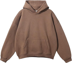 เสื้อฮู้ดดี้ทรงบ็อกซี่สำหรับผู้ชาย ปักโลโก้ตามสั่ง สีเทา ทรงโอเวอร์ไซส์ ผ้าฝ้าย 100% เนื้อหนา ผ้าเฟรนช์เทอร์รี่ - Product Image 5