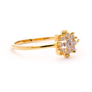 แหวนทองประดับเพชรรูปดอกไม้สุดหรูสำหรับผู้หญิง งานแต่งงาน งานหมั้น ของขวัญ - Product Image 2