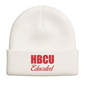 Chapeau beanie DST blanc, diplômé des HBCU, en acrylique Delta, avec broderie en chenille, logo Divine Nine de la sororité grecque - Product Image 2
