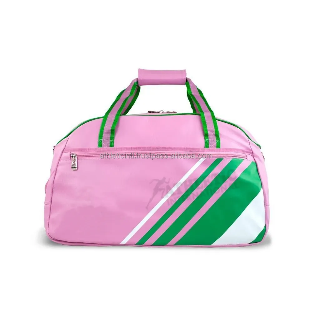 High Quality Custom AKA Sorority pink Duffle Bags Fashion Leather Duffle bags Sorority for Women