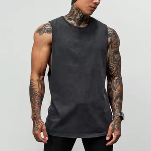 Vente en gros de chemise musculaire sans manches en coton vêtements de sport tricotés de style décontracté pour l'entraînement, le fitness, la course à pied et la musculation - Product Image 2