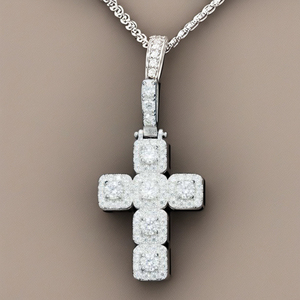 Hip Hop Hombres VVS 925 Colgante de cruz de plata con Bling Iced Moissanite Probador de diamantes personalizable Colgantes y dijes de moda - Product Image 6