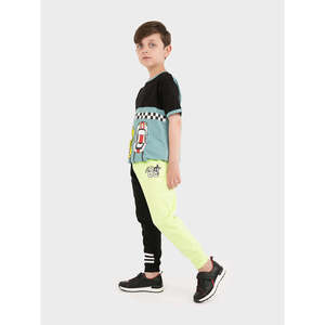 AVEAH Pantalon de jogging décontracté 100 % coton, coupe droite, léger et tendance, avec logo personnalisable, taille XL, surpiqûres colorées - Product Image 2