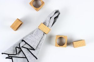 Porte-serviettes en bois avec techniques artisanales de qualité supérieure, sculpture à la main - décoration de salle à manger - Product Image 2