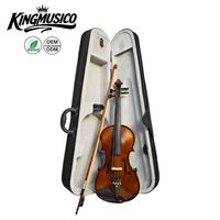 Violon professionnel artisanal avec table en épicéa, archet en bois de Brésil, finition brillante, touche en ébène, accordeurs fins, viola marron, Chine