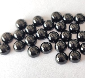 Cabujón redondo de espinela negra natural de 4mm de alta calidad-Espinela negra suelta de excelente calidad - Product Image 3