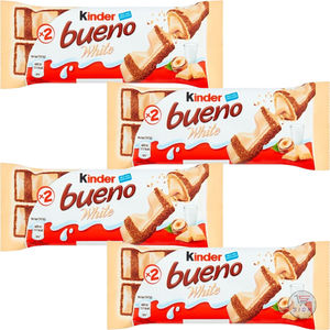 Kinderr Bueno Chocolate Blanco y Crema de Avellanas Candy Bar, King Size, 39g - Product Image 3