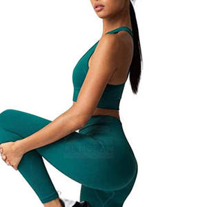 Ropa de Fitness para gimnasio para mujer, nuevo estilo, conjuntos de Yoga con patrón sólido, equipo de entrenamiento informal de tamaño personalizado, transpirable LICRA/poliéster - Product Image 4