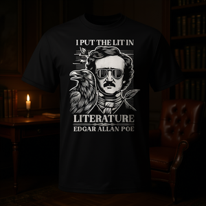 T-Shirt 'Nevermore' di Edgar Allan Poe: Rendendo Omaggio al Patrimonio Letterario con un Tocco Moderno - Product Image 3