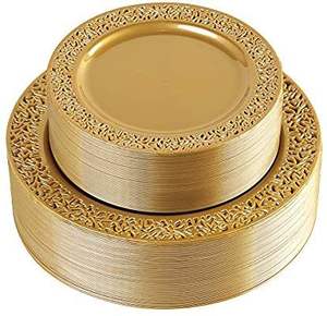 Placa de cargador de metal de lujo con borde de cuentas de oro rosa único para bodas, banquetes, catering, cena elegante, decoración de mesa de comedor - Product Image 6