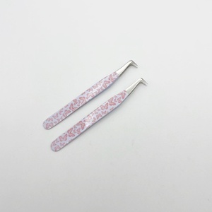 Pince à épiler enduite de papier à 90 degrés en acier inoxydable pour extensions de cils Logo personnalisé durable - Product Image 3