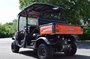 รถกระบะคูโบต้า 4x4 เครื่องยนต์ดีเซล พร้อมแร็คหลังคาโลหะ และกระบะท้ายสีส้ม - Product Image 6