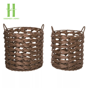 ตะกร้าไม้ไผ่แบบพับได้สไตล์วินเทจตะกร้าหวายดีไซน์กำหนดสีและมิติเองสไตล์โบฮีเมียนแฮนด์เมดจากเวียดนาม - Product Image 1