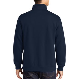 Sweat-shirt d'hiver bleu marine à col zippé, délavé à l'acide, personnalisé OEM, streetwear, sportswear décontracté, anti-rétrécissement, anti-humidité, avec logo - Product Image 3