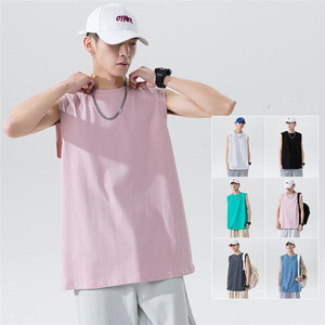M ~ 5 XL tamaño grande sin mangas 100% algodón Oem logo personalizado liso casual moda hombres camiseta sin mangas para hombres - Product Image 5