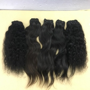 ผมต่อแบบอินเดียแท้ เกรด Remy แบบ Double Weft ทอโดยเครื่องจักร ผมตรงและผมหยิกเป็นมัด - Product Image 1