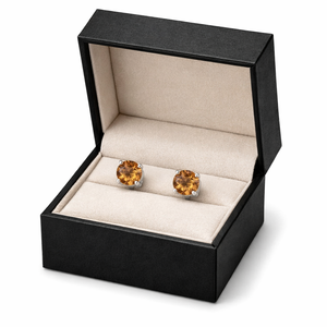 Clous en or 14 carats massif, bijoux fins avec citrine naturelle, cadeau personnalisé certifié GIA pour mère, commande en gros directe - Product Image 4