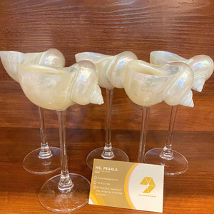 Vidrio de concha marina natural hecho a mano | Copa de concha sostenible | Copa de Martini pulida para restaurantes y compradores al por mayor. - Product Image 1