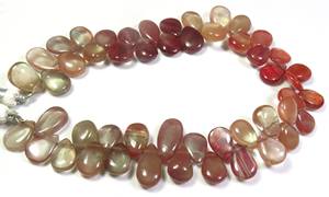 Labradorita Andesina Roja Natural Piedras Preciosas Sueltas en Forma de Pera 9-14,5mm Suave Pulido 8 \ "Strand Beads - Product Image 2