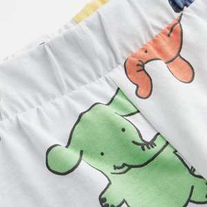 Conjunto de verano de 2 piezas para niños de alta calidad, camiseta lisa con patrón sólido de algodón/poliéster y chándal serigrafiado hasta la rodilla - Product Image 4