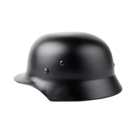 Casque allemand M40 de la Seconde Guerre mondiale de qualité supérieure, découpé à l'emporte-pièce, style antique rétro, finition noire brillante, vente en gros
