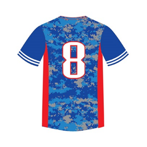 Camisetas de béisbol con botones completos de diseño personalizado OEM, cuello en V sublimado, ropa de práctica de secado rápido transpirable de alta calidad para - Product Image 3