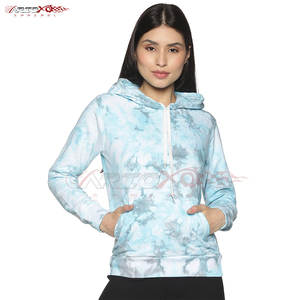 เสื้อฮู้ดผู้หญิงสำหรับฤดูใบไม้ร่วงและฤดูหนาว ผ้าทอพิมพ์ลายมัดย้อม มีโลโก้ด้านหน้า เนื้อผ้าระบายอากาศได้ดี เหมาะสำหรับออกกำลังกายและสวมใส่ลำลอง - Product Image 1