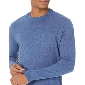 เสื้อยืดมีกระเป๋าแขนยาวเฮเทอร์สีฟ้าแปซิฟิกสีฟ้าว่างเปล่าและสีผสมดีไซน์ใหม่ - Product Image 2