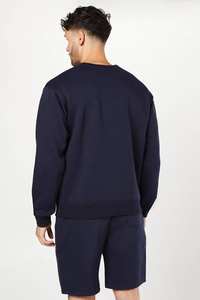 Sudadera Personalizada 100% Algodón Azul Marino para Hombre, Corte Regular, Cuello Redondo, Diseño Deportivo Y2K, Transpirable, para Otoño - Product Image 3